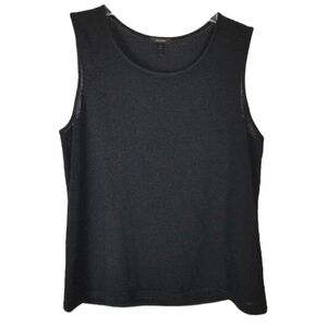 Escada Womens XXL Sleeveless Tank Top Sweater Wool Viscose Black EU 46 Size 16